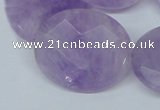 CNA460 15.5 inches 25*30mm faceted oval natural lavender amethyst beads