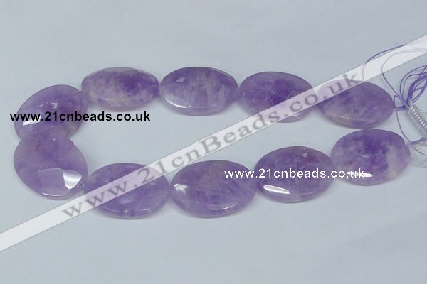 CNA461 15.5 inches 30*40mm faceted oval natural lavender amethyst beads