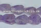 CNA462 15*20mm faceted & twisted rectangle natural lavender amethyst beads