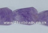 CNA464 22*30mm faceted & twisted rectangle natural lavender amethyst beads