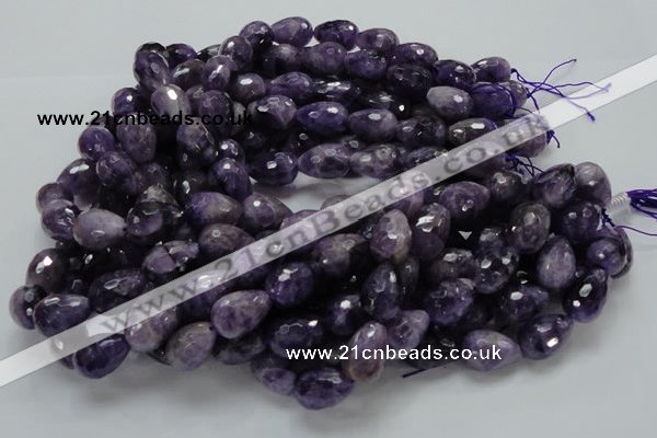 CNA48 15.5 inches 13*18mm faceted teadrop grade AB natural amethyst beads