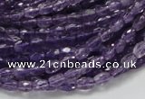 CNA49 15.5 inches 4*6mm faceted rice grade A natural amethyst beads