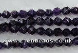 CNA501 15 inches 6mm faceted nuggets amethyst gemstone beads