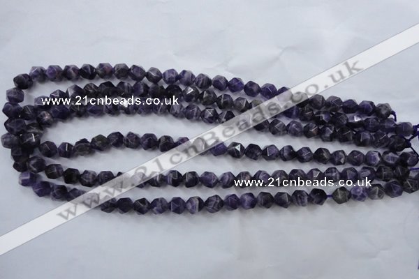 CNA502 15 inches 8mm faceted nuggets amethyst gemstone beads