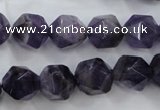 CNA505 15 inches 14mm faceted nuggets amethyst gemstone beads