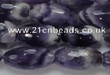 CNA53 15.5 inches 12*22mm faceted rice grade AB natural amethyst beads