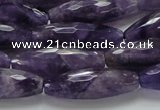 CNA54 15.5 inches 10*30mm faceted rice grade AB+ natural amethyst beads