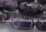 CNA55 15.5 inches 15*30mm faceted rice grade AB natural amethyst beads