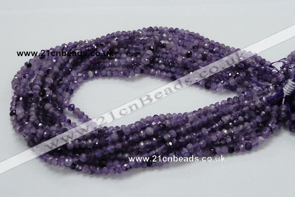 CNA60 15.5 inches 4*6mm faceted rondelle grade AB+ natural amethyst beads