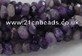 CNA61 15.5 inches 6*8mm faceted rondelle grade AB+ natural amethyst beads