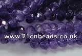 CNA62 15.5 inches 6*9mm faceted rondelle grade A natural amethyst beads