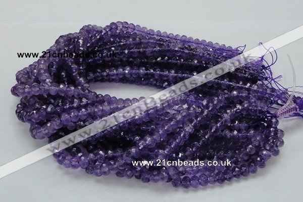 CNA62 15.5 inches 6*9mm faceted rondelle grade A natural amethyst beads