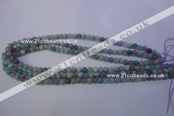 CNA651 15 inches 6mm round lavender amethyst & amazonite beads