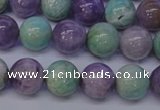 CNA654 15 inches 12mm round lavender amethyst & amazonite beads