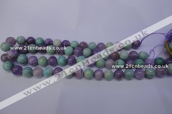 CNA654 15 inches 12mm round lavender amethyst & amazonite beads