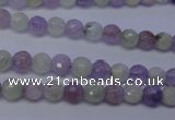 CNA661 15 inches 6mm faceted round lavender amethyst & prehnite beads