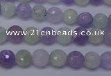 CNA662 15 inches 8mm faceted round lavender amethyst & prehnite beads