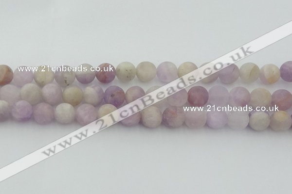 CNA674 15.5 inches 12mm round matte lavender amethyst beads