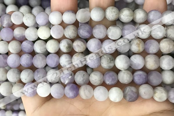 CNA677 15.5 inches 8mm round matte lavender amethyst beads