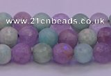 CNA681 15.5 inches 6mm faceted round lavender amethyst & amazonite beads