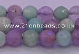 CNA682 15.5 inches 8mm faceted round lavender amethyst & amazonite beads