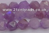 CNA693 15.5 inches 10mm faceted nuggets lavender amethyst beads