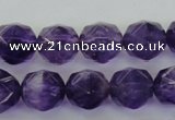 CNA70 15.5 inches 10mm faceted round natural amethyst beads