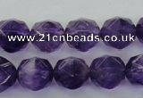 CNA70 15.5 inches 10mm faceted round natural amethyst beads