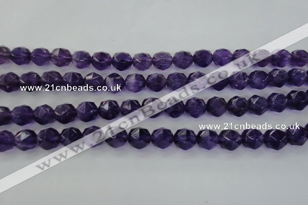 CNA70 15.5 inches 10mm faceted round natural amethyst beads