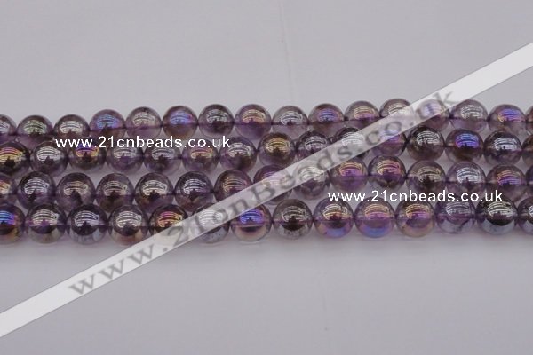 CNA704 15.5 inches 12mm round AB-color amethyst gemstone beads