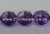 CNA71 15.5 inches 12mm faceted round natural amethyst beads