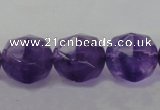 CNA72 15.5 inches 14mm faceted round natural amethyst beads