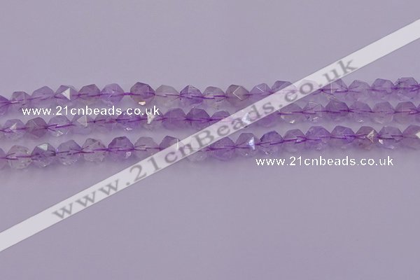 CNA731 15.5 inches 8mm faceted nuggets light lavender amethyst beads