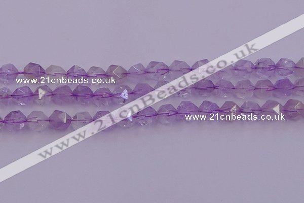 CNA733 15.5 inches 12mm faceted nuggets light lavender amethyst beads