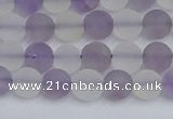 CNA736 15.5 inches 6mm round matte amethyst & white crystal beads