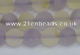 CNA742 15.5 inches 8mm round matte amethyst & citrine beads