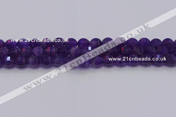 CNA753 15.5 inches 10mm faceted round natural amethyst beads