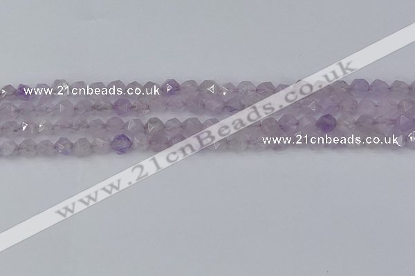 CNA761 15.5 inches 6mm faceted nuggets light lavender amethyst beads