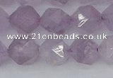 CNA764 15.5 inches 12mm faceted nuggets light lavender amethyst beads