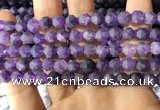 CNA766 15.5 inches 6mm faceted nuggets matte amethyst beads