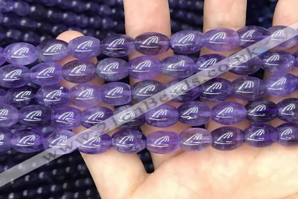 CNA771 15.5 inches 8*11mm rice amethyst gemstone beads