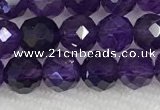 CNA774 15.5 inches 6mm faceted round amethyst gemstone beads
