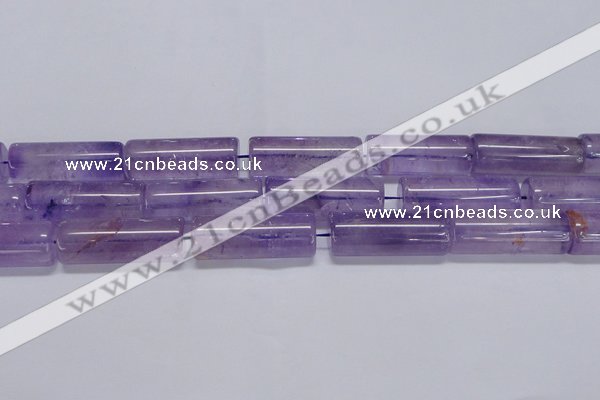 CNA817 15.5 inches 15*40mm tube natural light amethyst beads