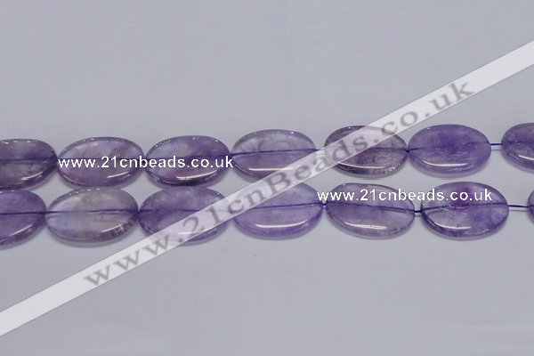 CNA837 15.5 inches 25*35mm oval natural light amethyst beads