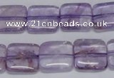 CNA840 15.5 inches 10mm square natural light amethyst beads