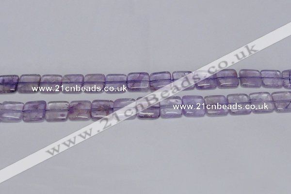 CNA840 15.5 inches 10mm square natural light amethyst beads