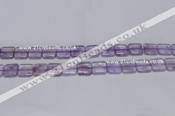 CNA841 15.5 inches 12mm square natural light amethyst beads