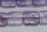 CNA842 15.5 inches 14mm square natural light amethyst beads