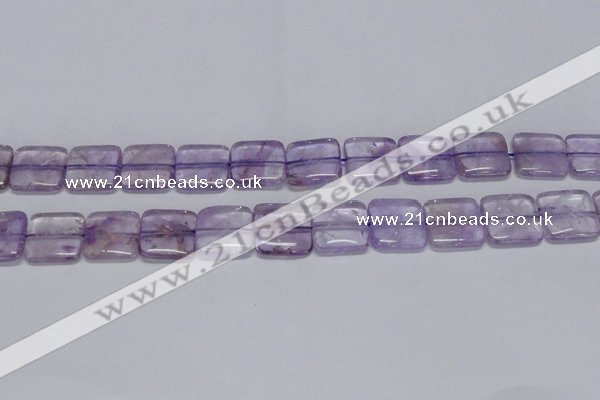 CNA843 15.5 inches 16mm square natural light amethyst beads