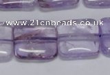 CNA844 15.5 inches 18mm square natural light amethyst beads